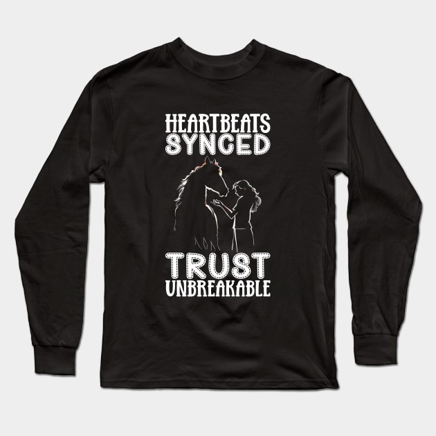 Heartbeat syned - horses Long Sleeve T-Shirt by Modern Medieval Design